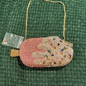 Pink and Gold Crystal Popsicle Clutch- brand new with tags
